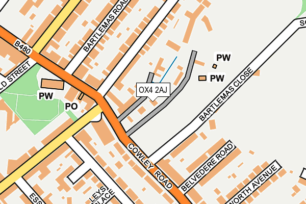 OX4 2AJ map - OS OpenMap – Local (Ordnance Survey)