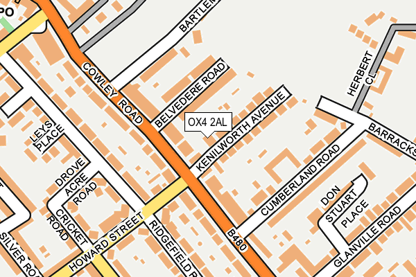 OX4 2AL map - OS OpenMap – Local (Ordnance Survey)