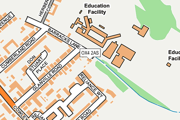 OX4 2AS map - OS OpenMap – Local (Ordnance Survey)