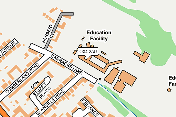 OX4 2AU map - OS OpenMap – Local (Ordnance Survey)