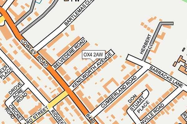 OX4 2AW map - OS OpenMap – Local (Ordnance Survey)