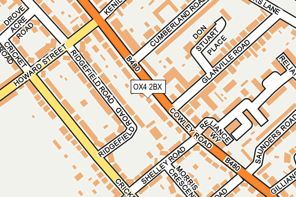 OX4 2BX map - OS OpenMap – Local (Ordnance Survey)