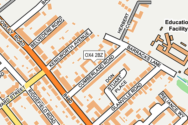 OX4 2BZ map - OS OpenMap – Local (Ordnance Survey)