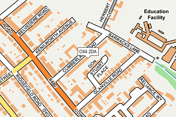 OX4 2DA map - OS OpenMap – Local (Ordnance Survey)