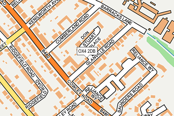 OX4 2DB map - OS OpenMap – Local (Ordnance Survey)