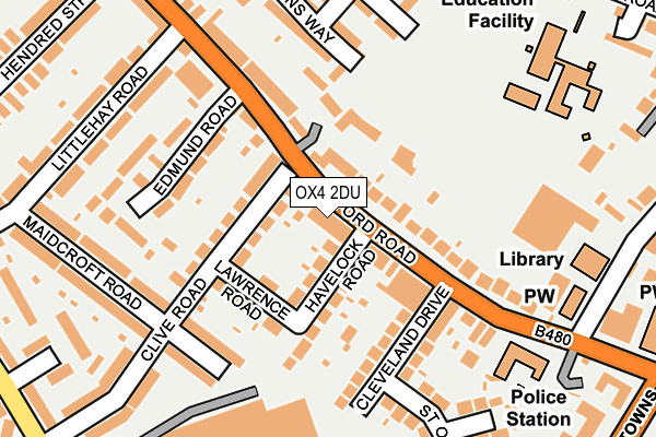 OX4 2DU map - OS OpenMap – Local (Ordnance Survey)
