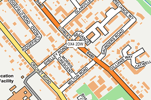 OX4 2DW map - OS OpenMap – Local (Ordnance Survey)