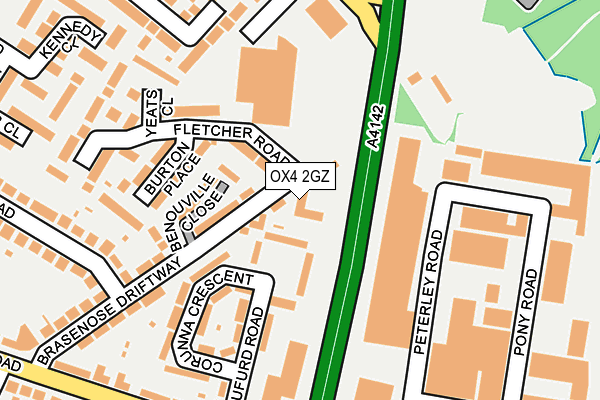 OX4 2GZ map - OS OpenMap – Local (Ordnance Survey)