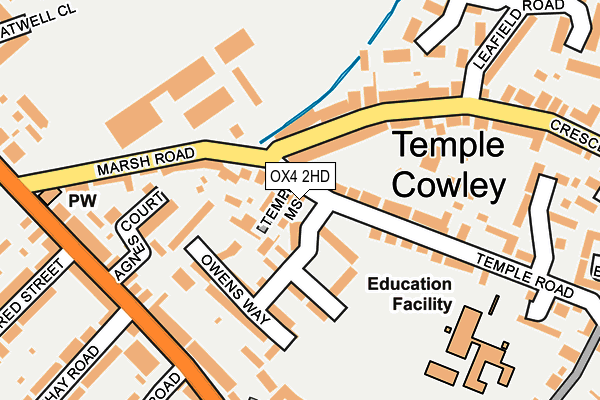 OX4 2HD map - OS OpenMap – Local (Ordnance Survey)