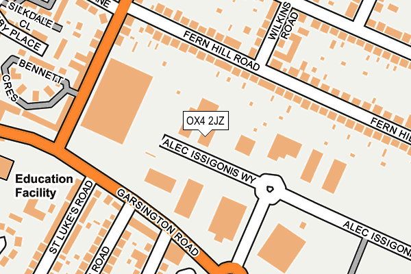 OX4 2JZ map - OS OpenMap – Local (Ordnance Survey)
