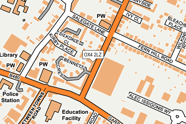 OX4 2LZ map - OS OpenMap – Local (Ordnance Survey)