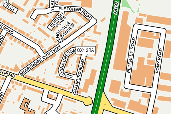 OX4 2RA map - OS OpenMap – Local (Ordnance Survey)