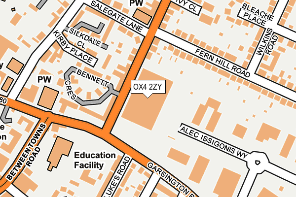 OX4 2ZY map - OS OpenMap – Local (Ordnance Survey)