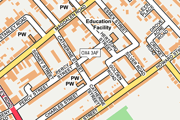 OX4 3AF map - OS OpenMap – Local (Ordnance Survey)