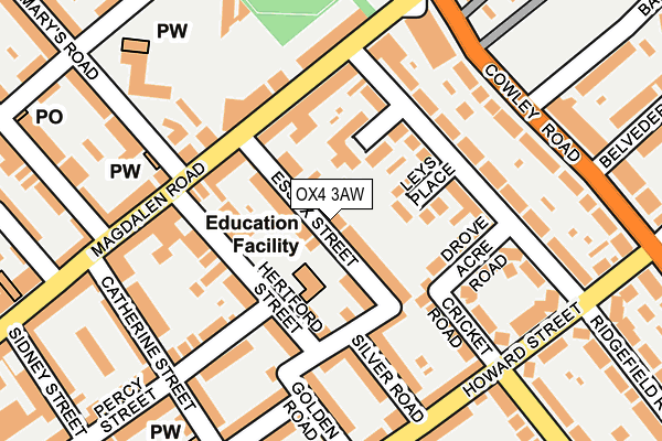 OX4 3AW map - OS OpenMap – Local (Ordnance Survey)