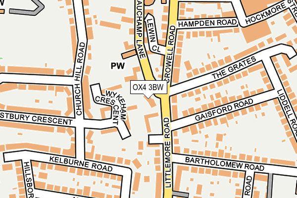 OX4 3BW map - OS OpenMap – Local (Ordnance Survey)