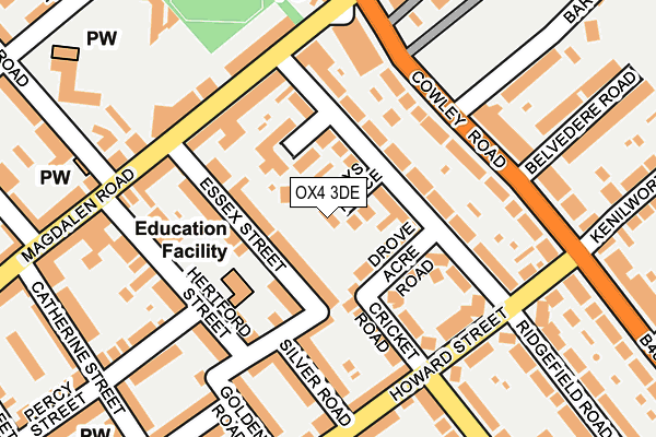 OX4 3DE map - OS OpenMap – Local (Ordnance Survey)