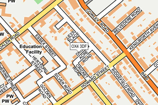 OX4 3DF map - OS OpenMap – Local (Ordnance Survey)
