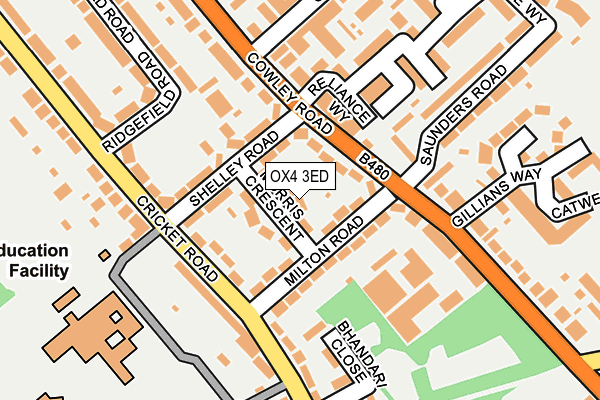 OX4 3ED map - OS OpenMap – Local (Ordnance Survey)