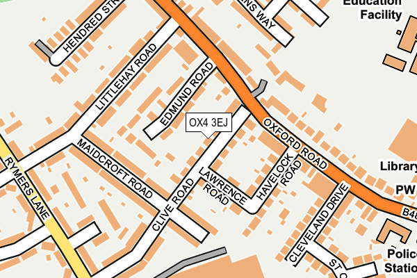 OX4 3EJ map - OS OpenMap – Local (Ordnance Survey)