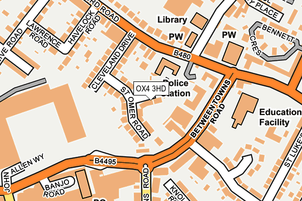 OX4 3HD map - OS OpenMap – Local (Ordnance Survey)