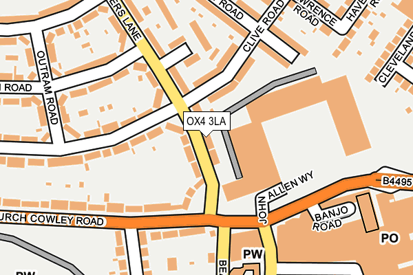 OX4 3LA map - OS OpenMap – Local (Ordnance Survey)