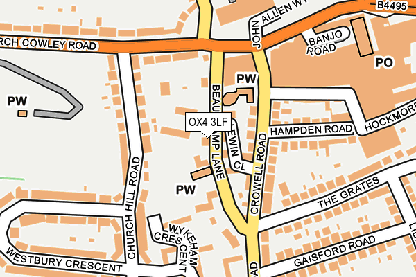 OX4 3LF map - OS OpenMap – Local (Ordnance Survey)