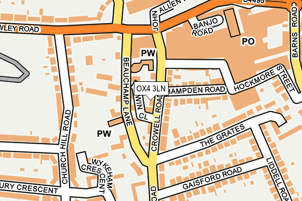 OX4 3LN map - OS OpenMap – Local (Ordnance Survey)