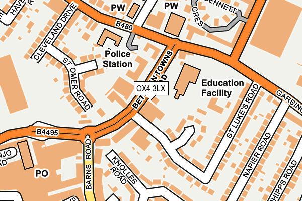 OX4 3LX map - OS OpenMap – Local (Ordnance Survey)