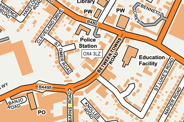 OX4 3LZ map - OS OpenMap – Local (Ordnance Survey)