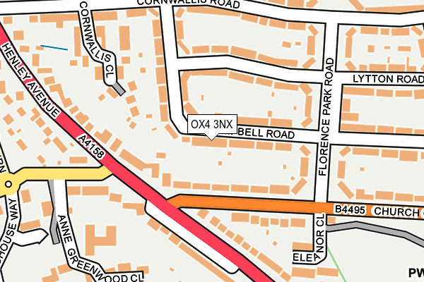 OX4 3NX map - OS OpenMap – Local (Ordnance Survey)