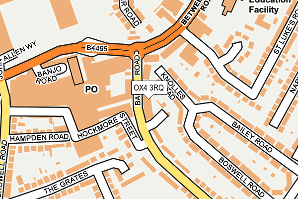 OX4 3RQ map - OS OpenMap – Local (Ordnance Survey)