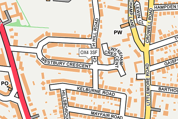 OX4 3SF map - OS OpenMap – Local (Ordnance Survey)