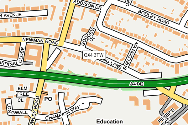 OX4 3TW map - OS OpenMap – Local (Ordnance Survey)