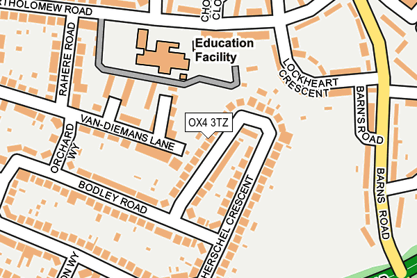 OX4 3TZ map - OS OpenMap – Local (Ordnance Survey)