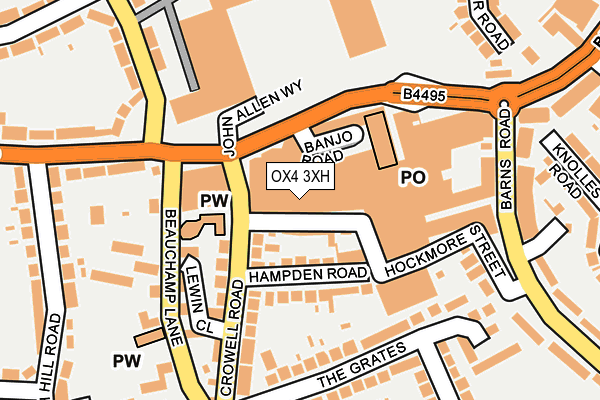OX4 3XH map - OS OpenMap – Local (Ordnance Survey)