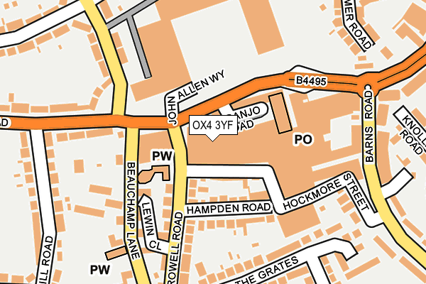 OX4 3YF map - OS OpenMap – Local (Ordnance Survey)