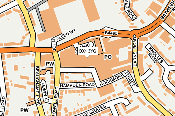 OX4 3YG map - OS OpenMap – Local (Ordnance Survey)