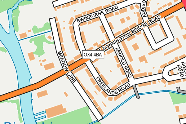 OX4 4BA map - OS OpenMap – Local (Ordnance Survey)