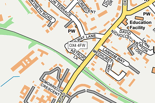 OX4 4FW map - OS OpenMap – Local (Ordnance Survey)