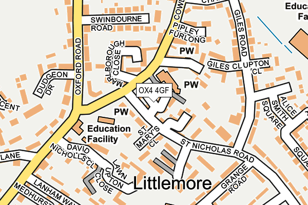 OX4 4GF map - OS OpenMap – Local (Ordnance Survey)