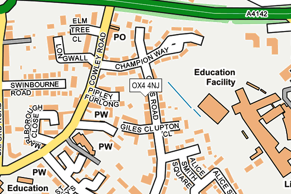 OX4 4NJ map - OS OpenMap – Local (Ordnance Survey)