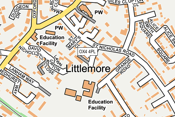 OX4 4PL map - OS OpenMap – Local (Ordnance Survey)