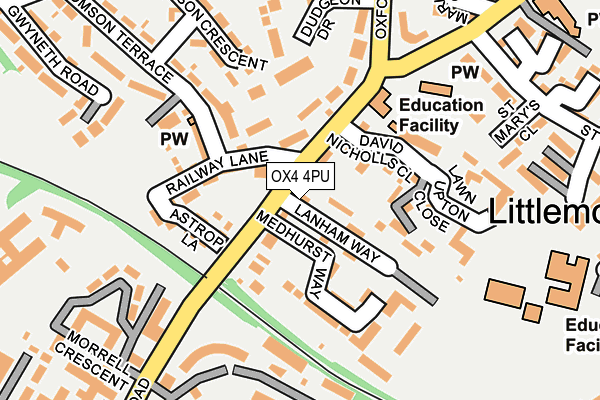 OX4 4PU map - OS OpenMap – Local (Ordnance Survey)