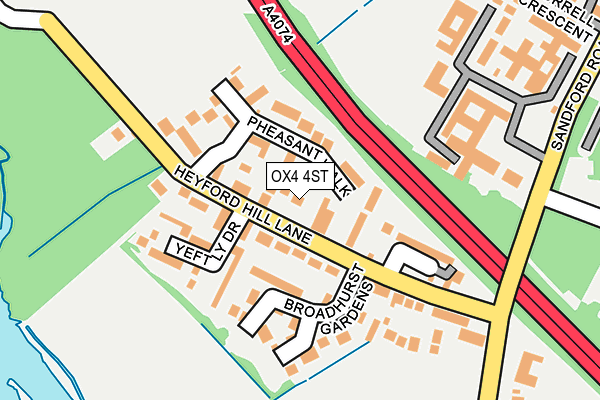 OX4 4ST map - OS OpenMap – Local (Ordnance Survey)
