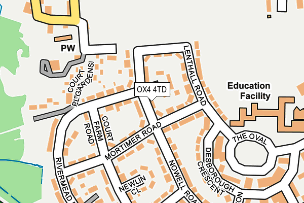 OX4 4TD map - OS OpenMap – Local (Ordnance Survey)