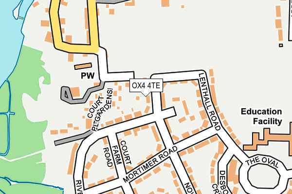 OX4 4TE map - OS OpenMap – Local (Ordnance Survey)