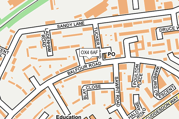 OX4 6AF map - OS OpenMap – Local (Ordnance Survey)