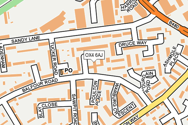 OX4 6AJ map - OS OpenMap – Local (Ordnance Survey)