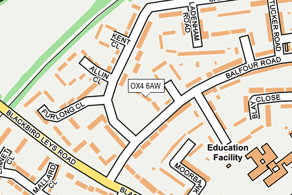 OX4 6AW map - OS OpenMap – Local (Ordnance Survey)